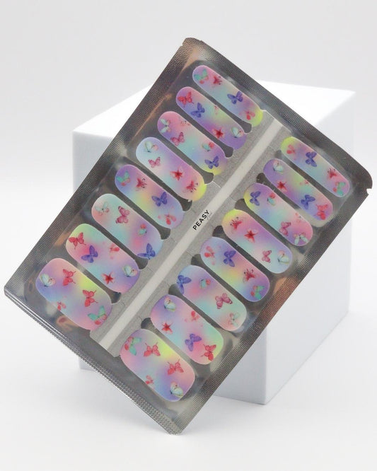 Pastel Butterflies - Nail Polish Wraps